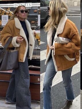 L.L. Bean Women’s Shearling-Lined Tan Aviator Jacket